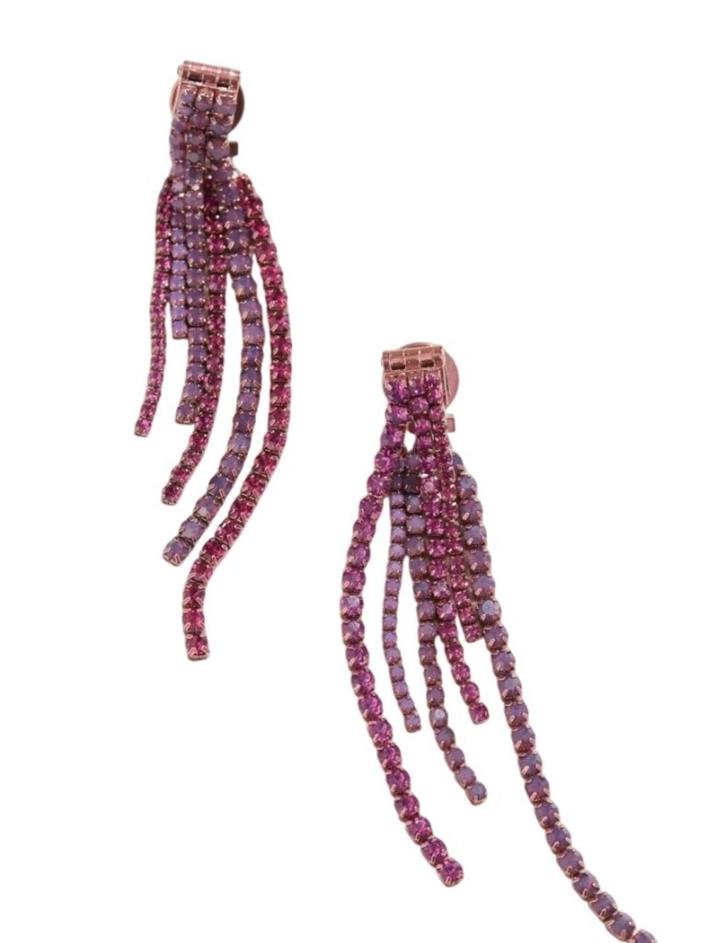 DEMARSON Electro Calla Crystal Drop Front/Back Earrings in Purple Womens